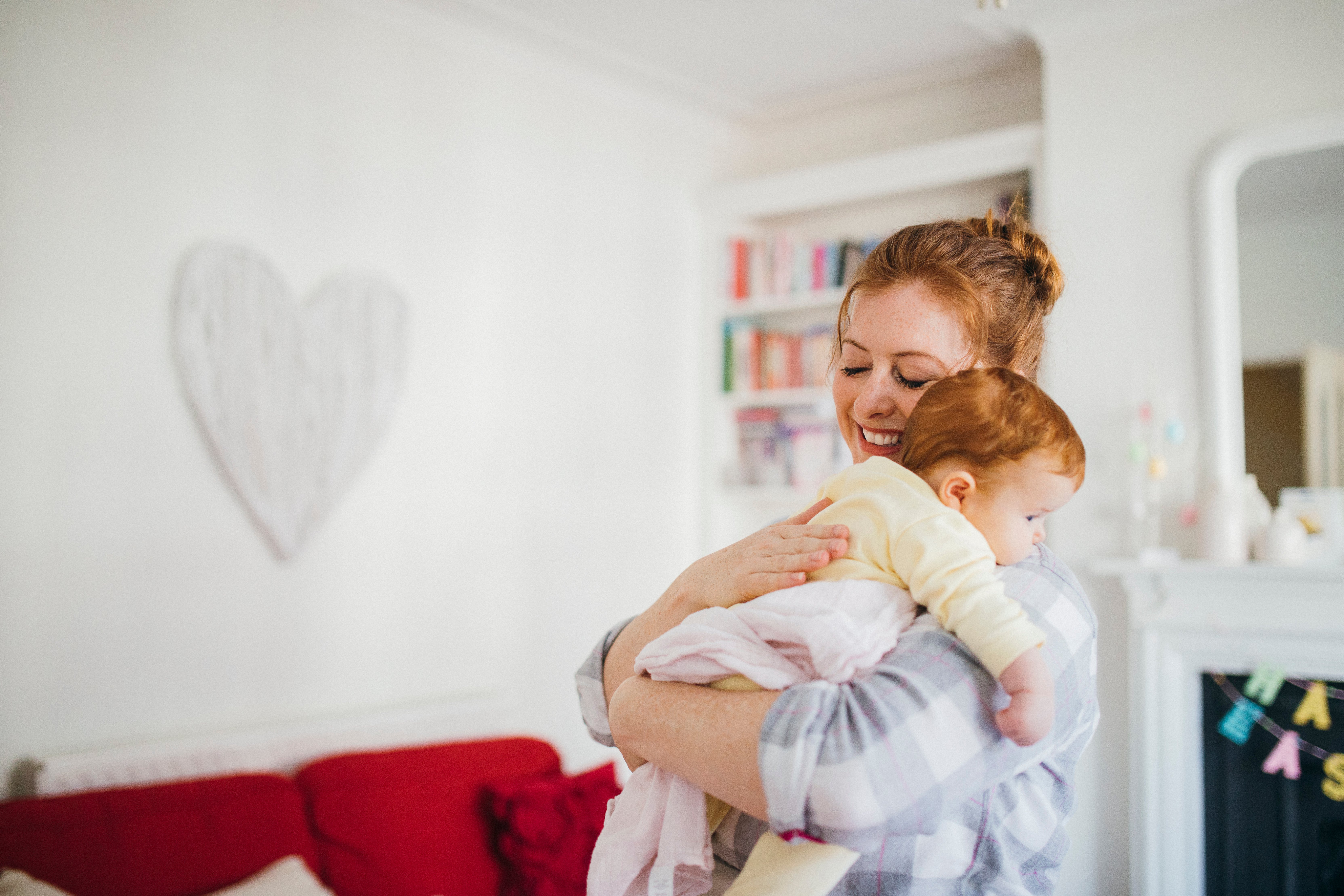Mum holding a baby
