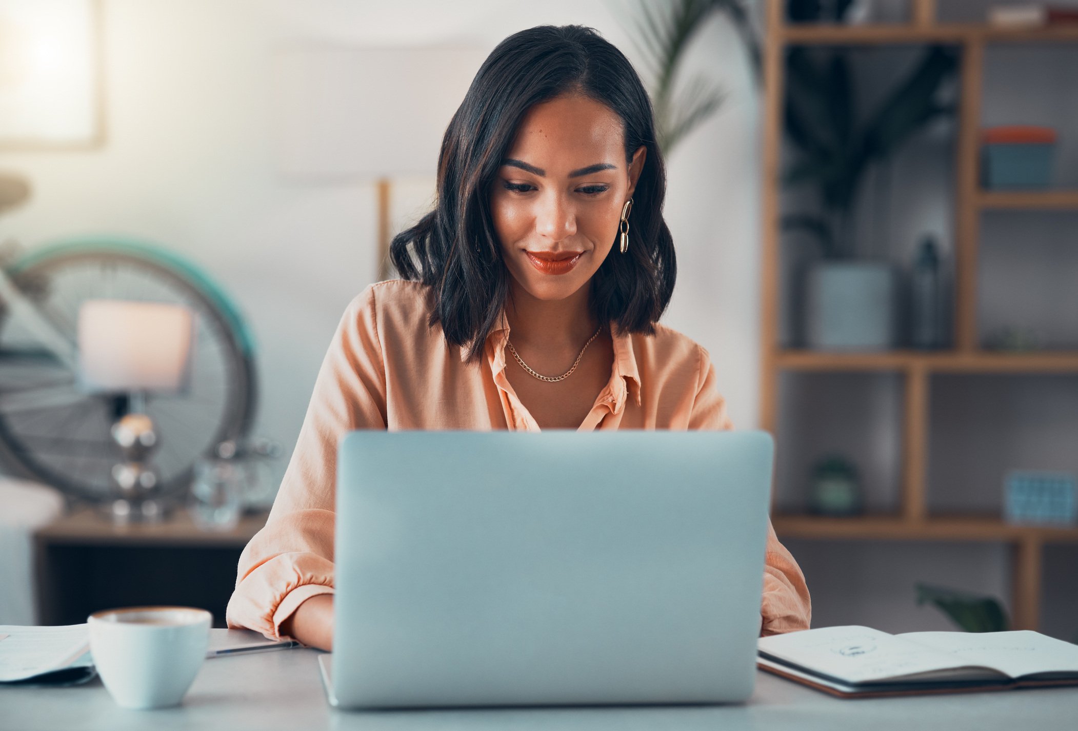 Person working at laptop