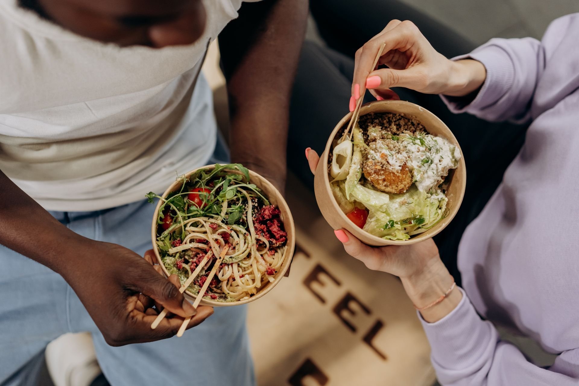 bowls of healthy food